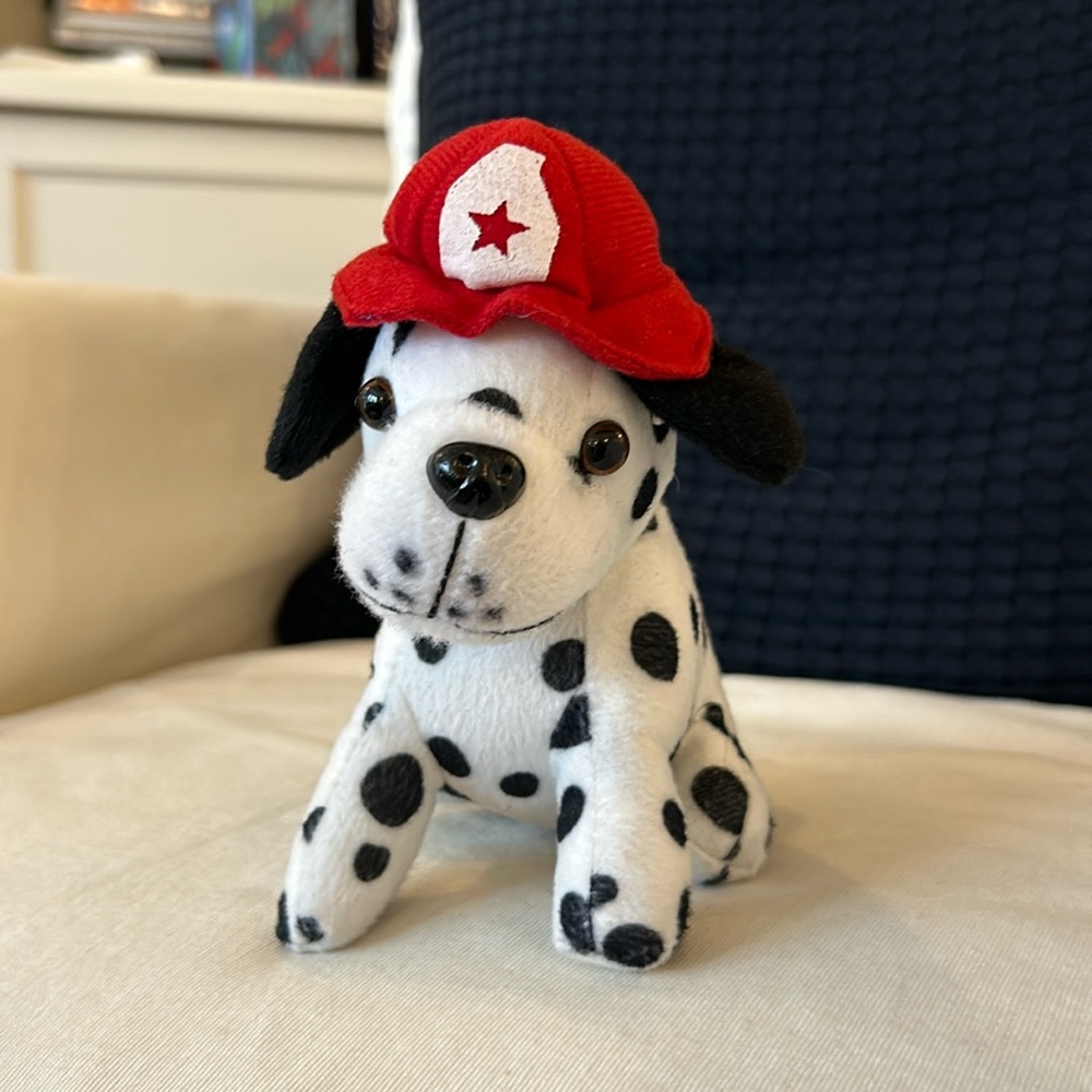 Firefighter Dalmatian dog stuffed animal